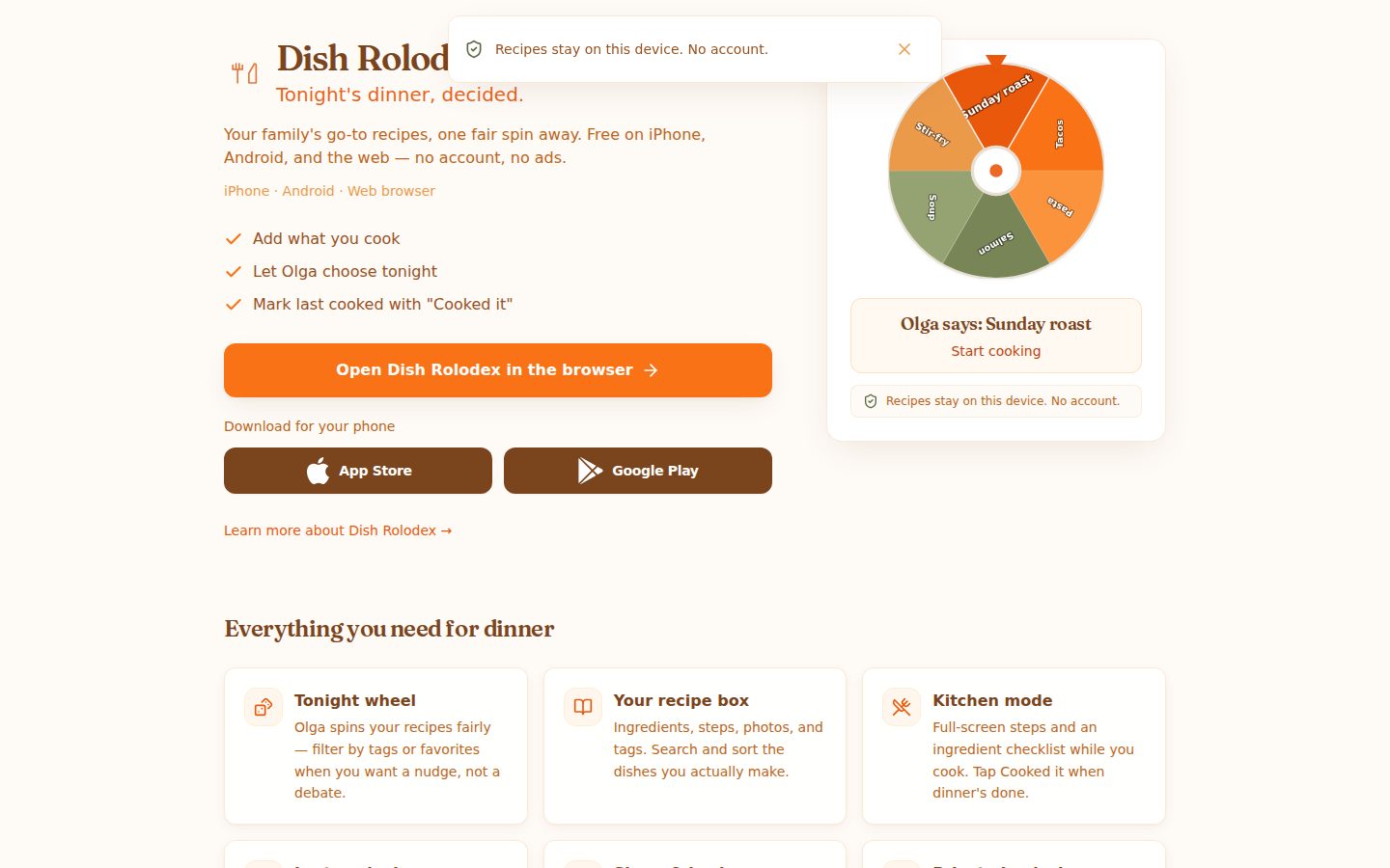 DishRolodex website preview