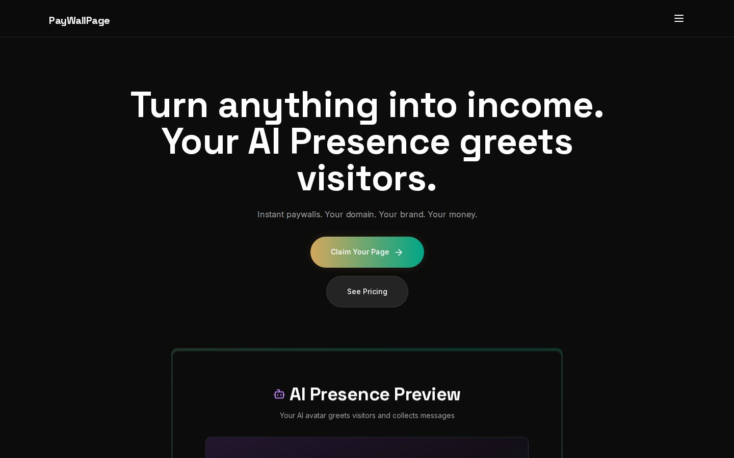 PayWallPage website preview