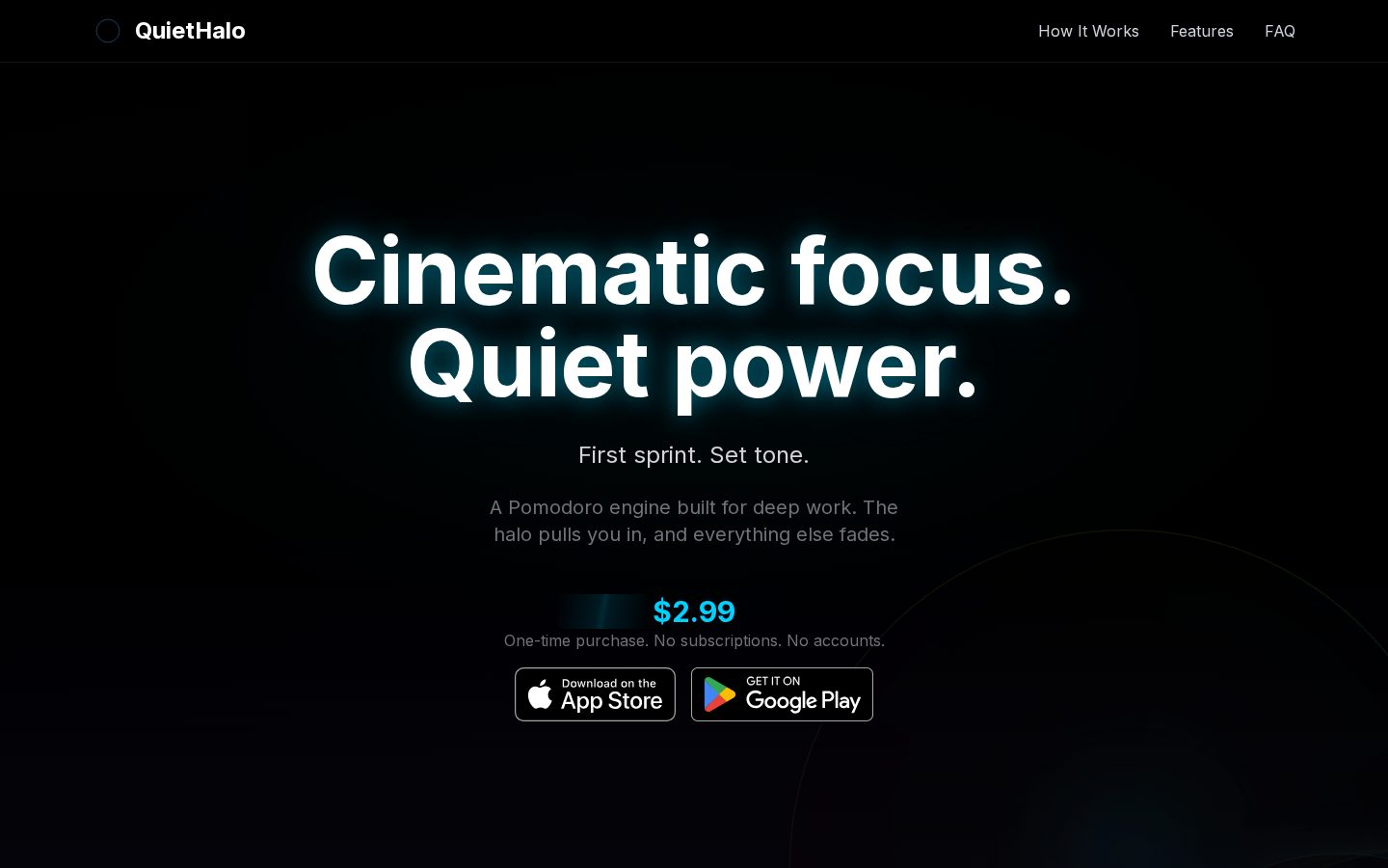 QuietHalo website preview
