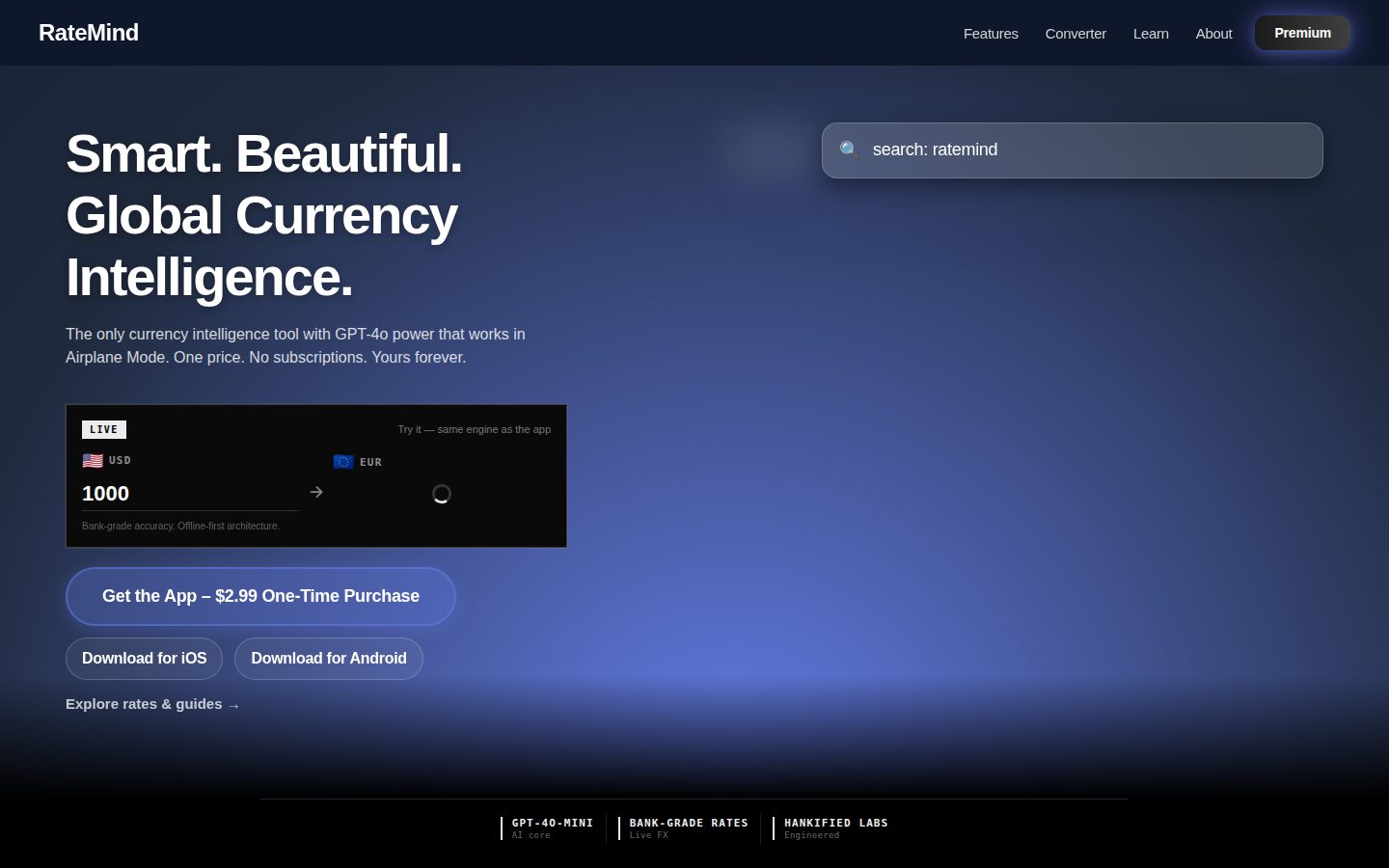 RateMind website preview